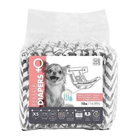 M-Pets Diapers Dişi Köpekler İçin Külot (XS) 10lu