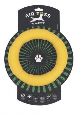 M-Pets Air Toss Circle Dayanıklı Suda Yüzen Köpek Oyuncağı Yellow - Thumbnail