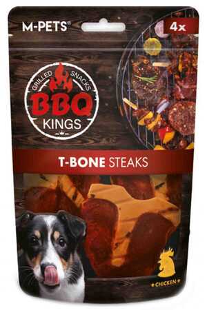 M-Pets BBQ Kings T-Bone Steaks Tavuklu Köpek Ödül Maması 105gr - Thumbnail