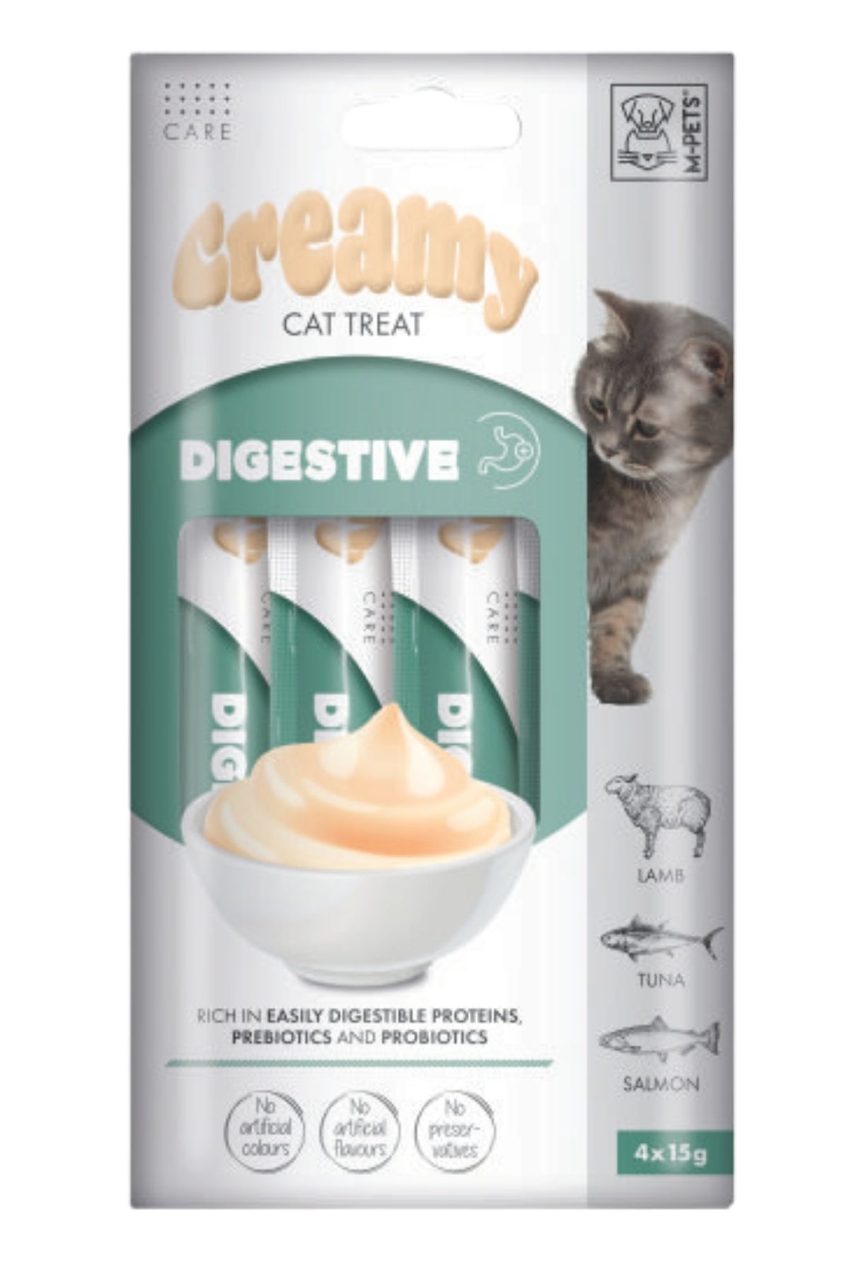 M-pets Digestive Fonksiyonel Creamy Kedi Ödülü 4x15gr