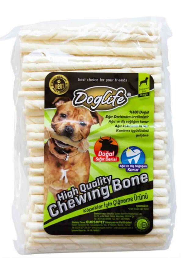 Doglife Burgu Çubuk Köpek Ödül Kemiği Beyaz 5-6gr 100lü