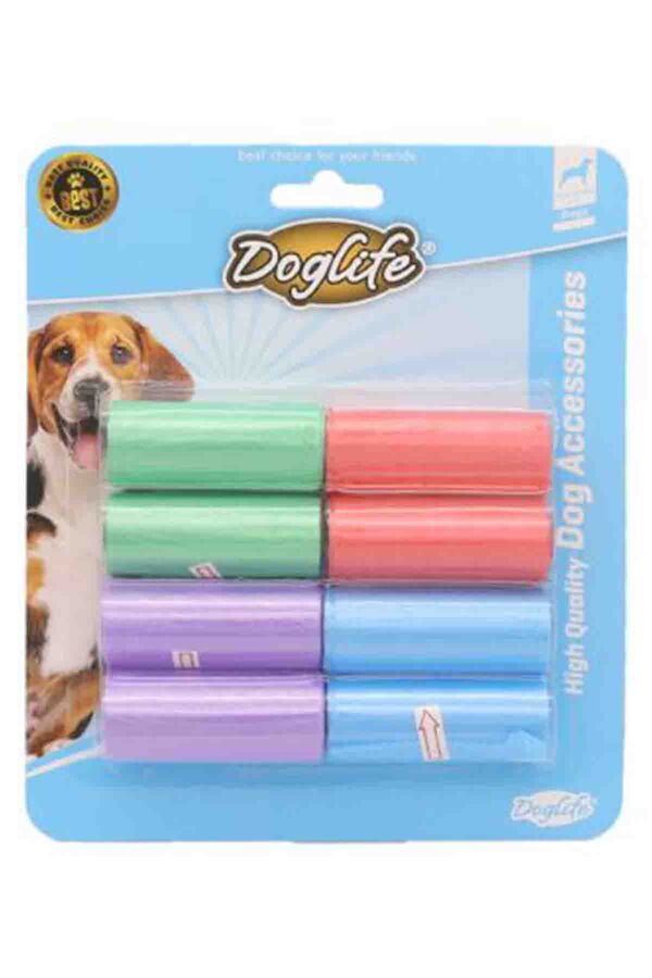 Doglife Renkli Dışkı Toplama Poşeti 8li