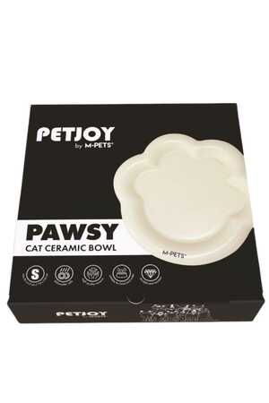 M-Pets Pawsy Seramik Mama Kabı White 100ml - Thumbnail