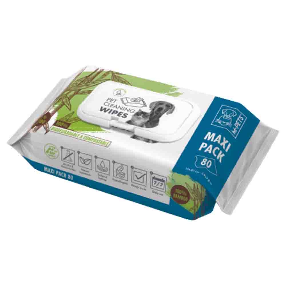 M-pets Bamboo Kedi Ve Köpekler İçin Temizlik Mendili 80li