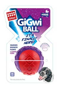 GIGWI - Gigwi Ball Sert Top Köpek Oyuncağı 6 cm Kırmızı-Mor