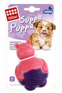 GIGWI - Gigwi Suppa Puppa Hipopotam Pembe Mor Köpek Oyuncağı
