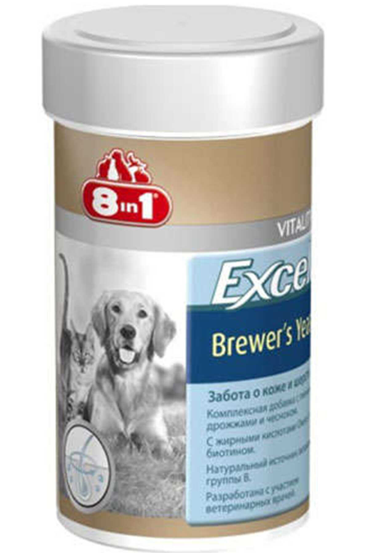 8in1 Excel Brewers Yeast Köpekler için Sarımsaklı Multivitamin Tablet 140 Adet