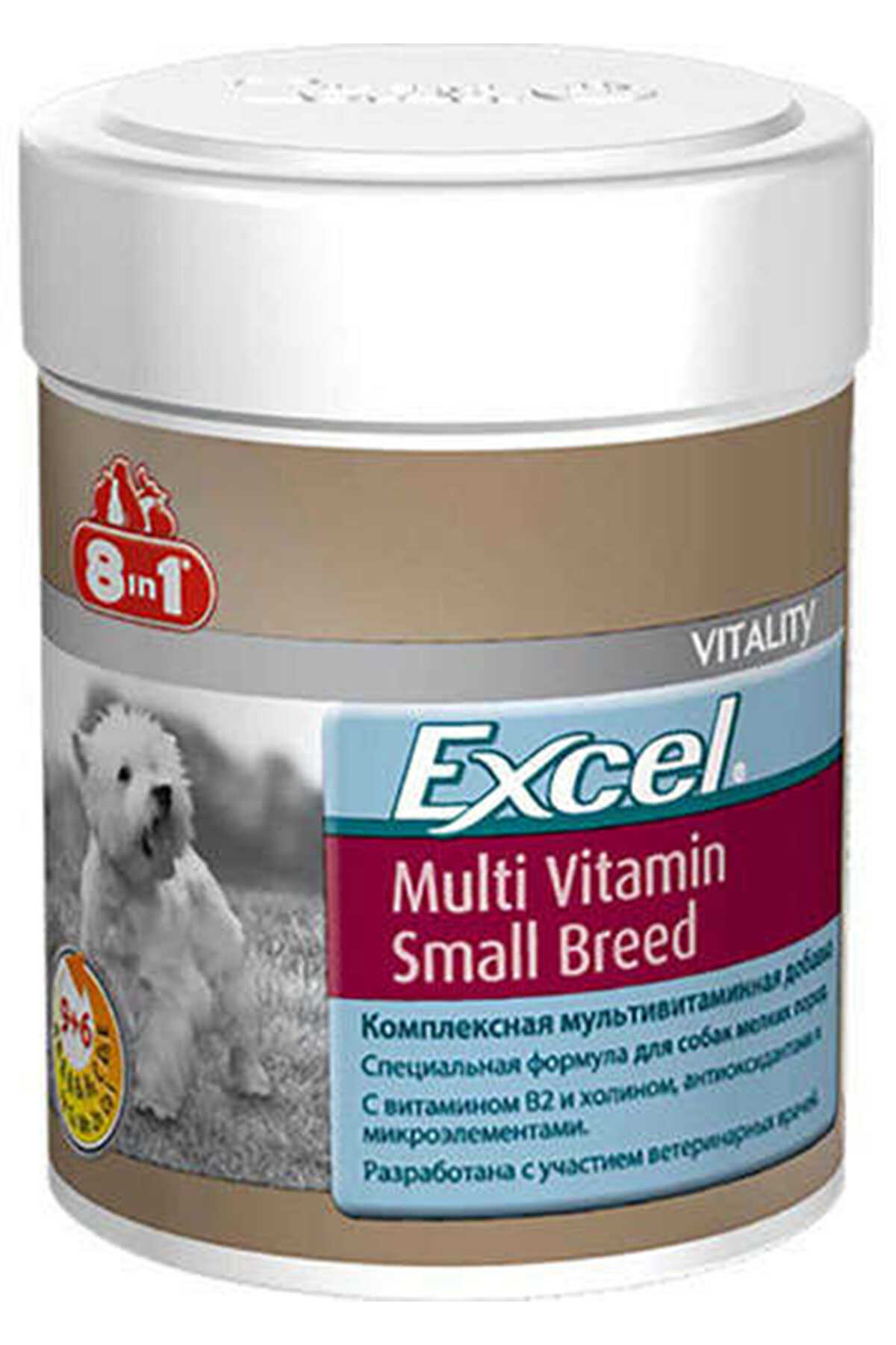 8in1 Excel Yetişkin Küçük Irk Köpekler için Multivitamin Tablet 70 Adet