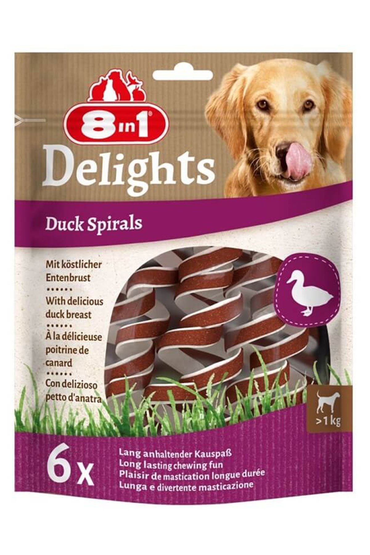 8in1 Delights Duck Spirals Ördekli Burgu Köpek Ödülü 6lı