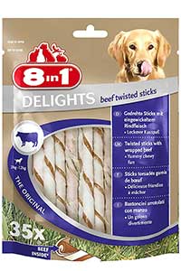 8in1 Delights Köpekler için Biftekli Ödül Çubuğu 35 Adet