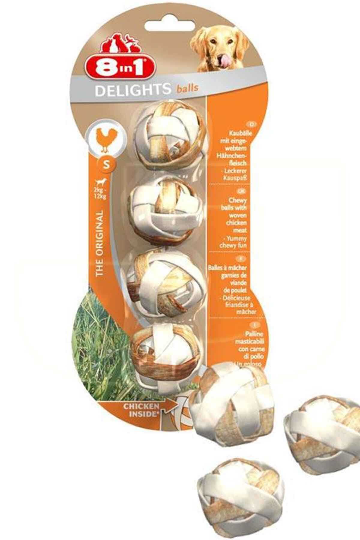 8in1 Delights Köpekler İçin Tavuklu Çiğneme Topu (s) 4 Adet