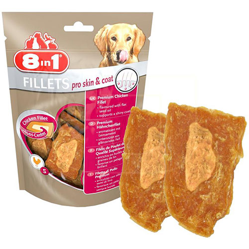 8in1 Fillets Pro Skin Deri Ve Tüy Sağlığı İçin Köpek Ödül Maması Small 80gr