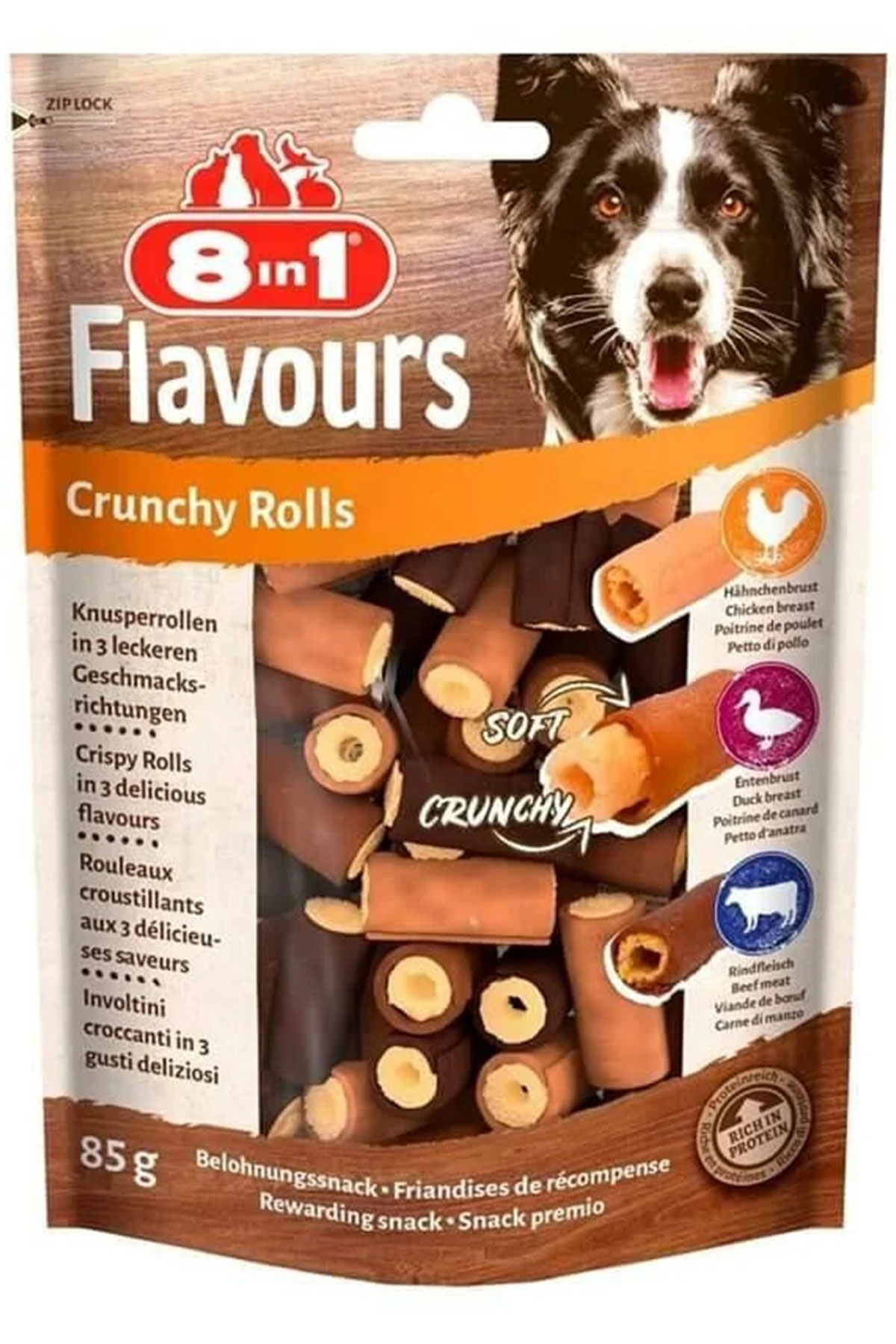 8in1 Flavours Crunchy Rolls Kıtır Köpek Ödülü 85gr