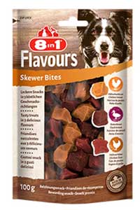 8in1 Flavours Skewer Bites Kuşbaşı Dilimli Çiğneme Köpek Ödülü 100gr