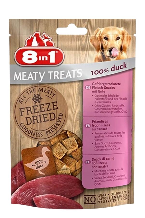 8in1 Meaty Treats Ördekli Kurutulmuş Tahılsız Köpek Ödül Maması 50gr