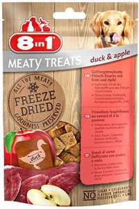 8in1 Meaty Treats Ördekli ve Elmalı Kurutulmuş Tahılsız Köpek Ödül Maması 50gr