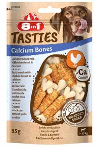 8 IN 1 - 8in1 Tasties Calcium Bones Tavuk Sargılı Köpek Ödülü 85 Gr