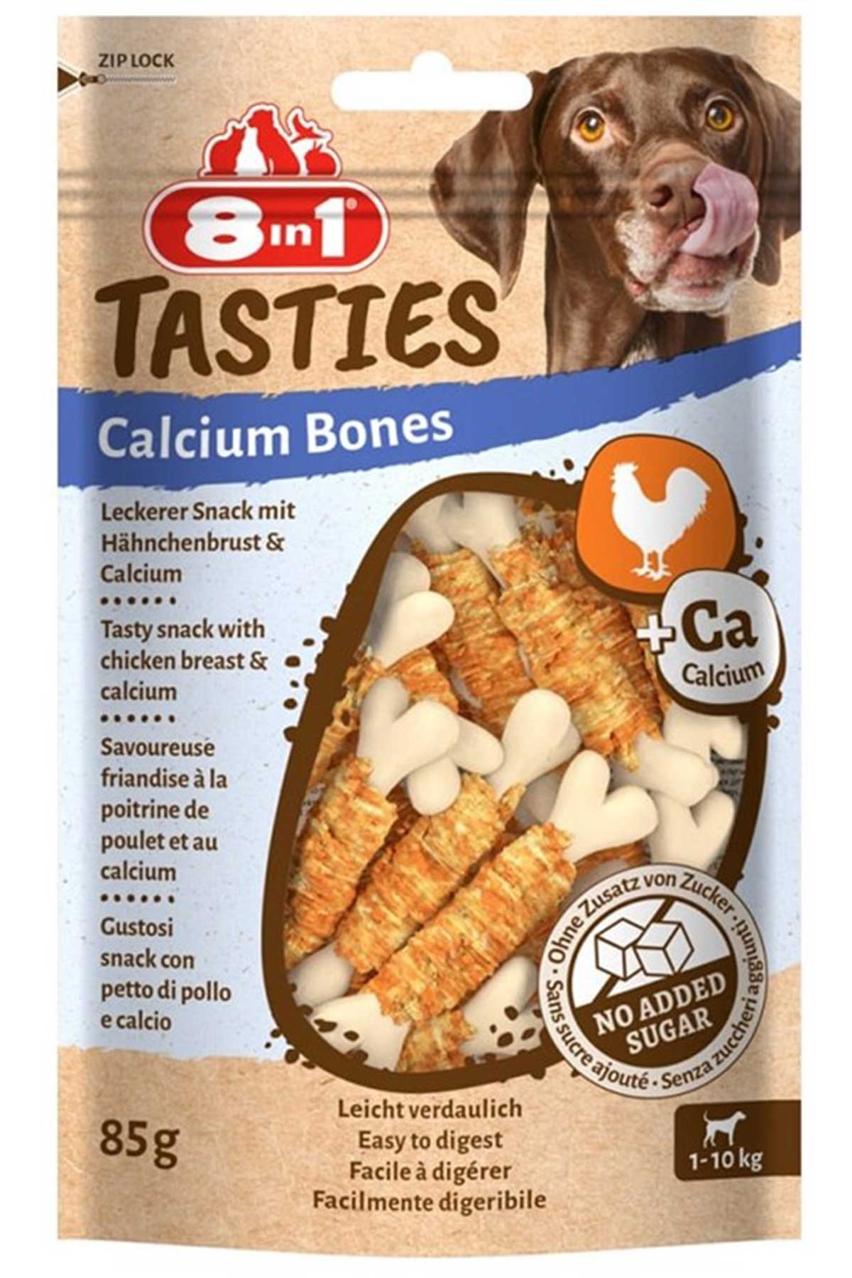 8in1 Tasties Calcium Bones Tavuk Sargılı Köpek Ödülü 85gr
