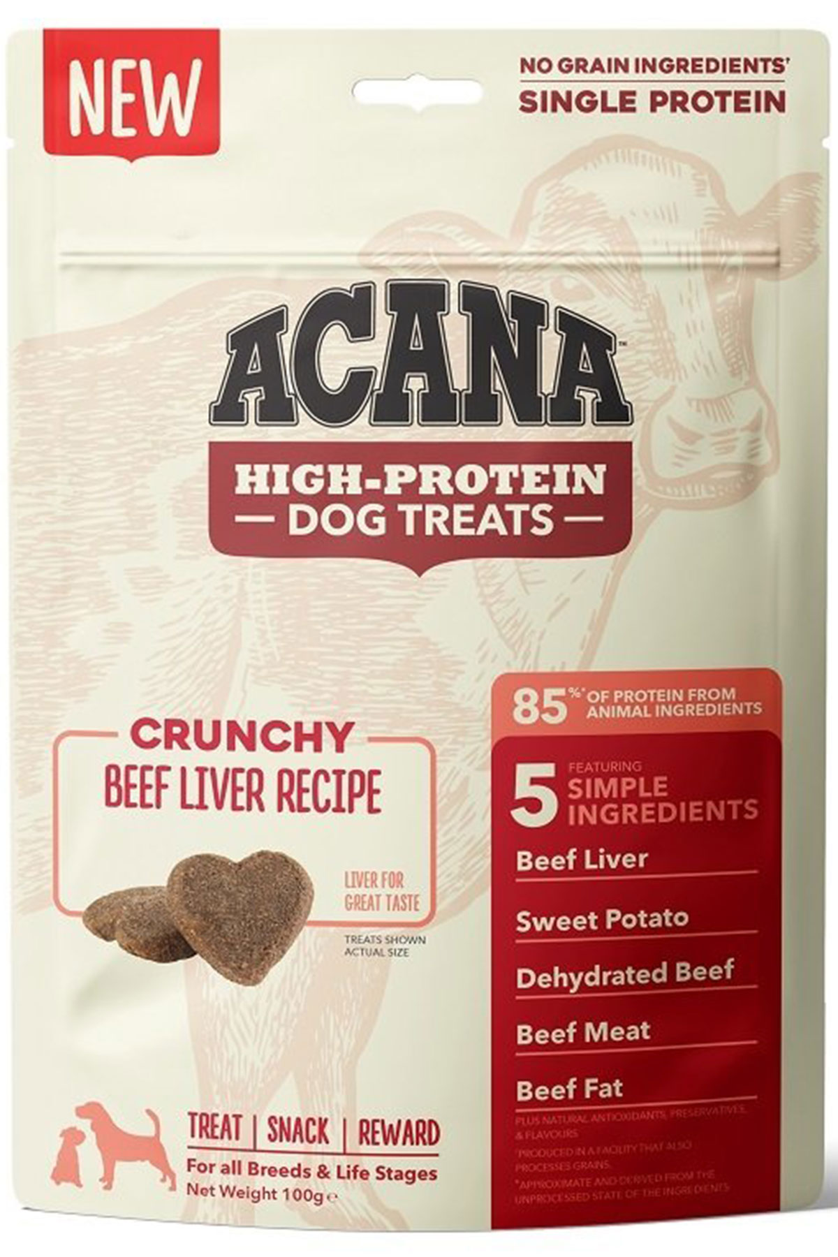 Acana Crunchy Beef Dog Treats Yüksek Proteinli Biftekli Köpek Ödül Maması 100gr