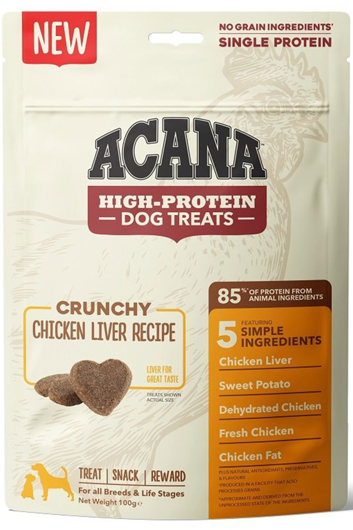 Acana Crunchy Chicken Dog Treats Yüksek Proteinli Tavuklu Köpek Ödül Maması 100gr