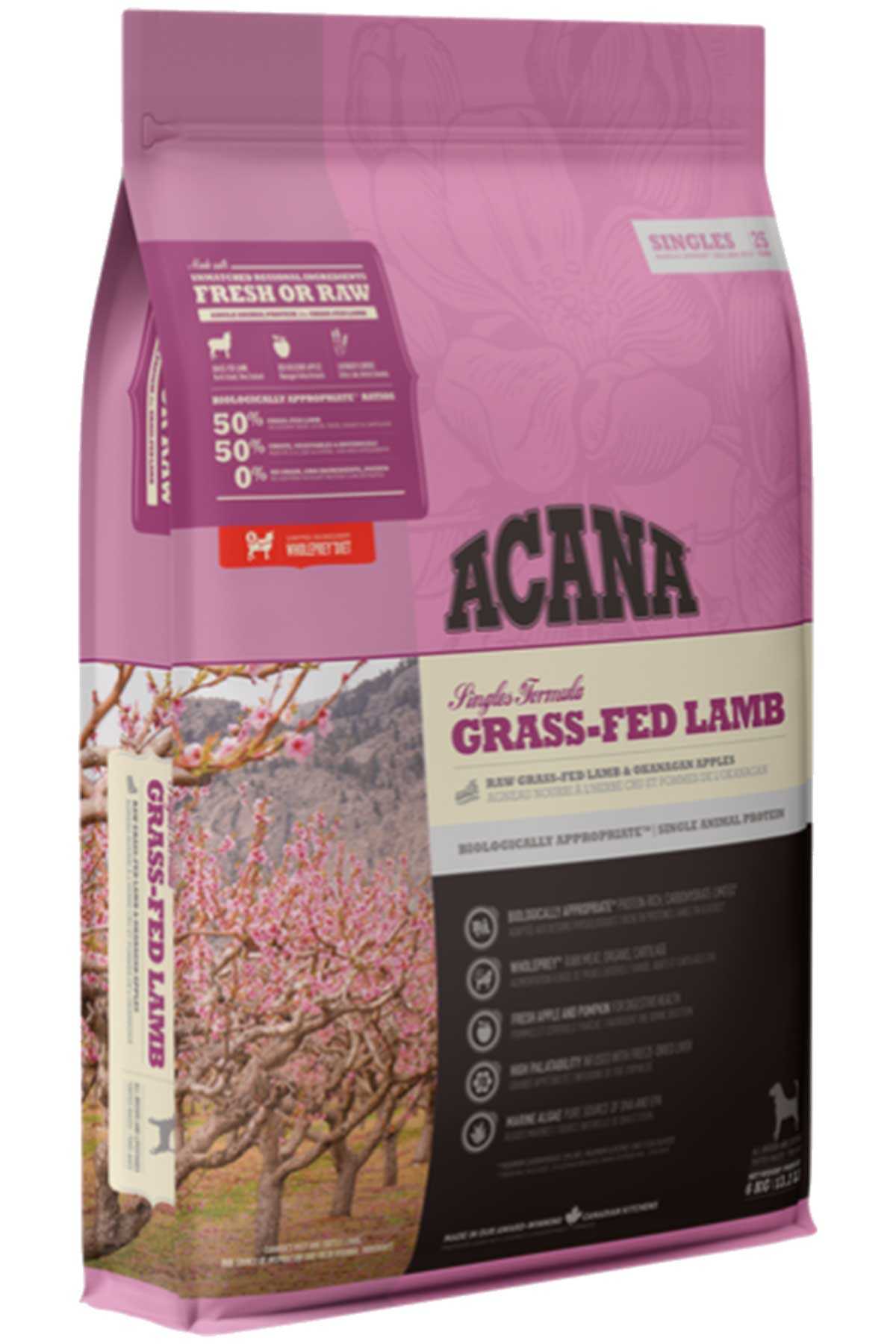 Acana Grass Fed Lamb Tahılsız Kuzu Etli ve Elmalı Yetişkin Köpek Maması 17kg