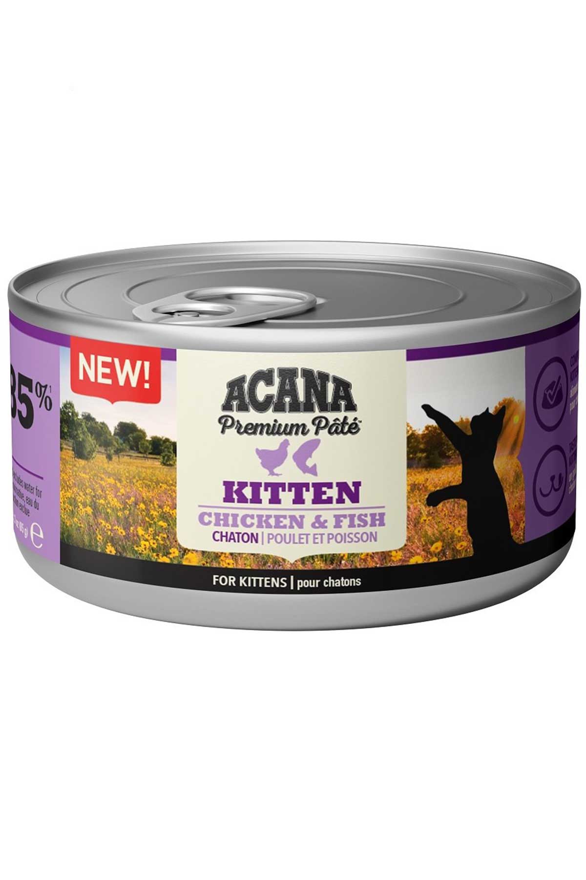 Acana Premium Pate Tavuklu ve Balıklı Yavru Kedi Konservesi 85gr