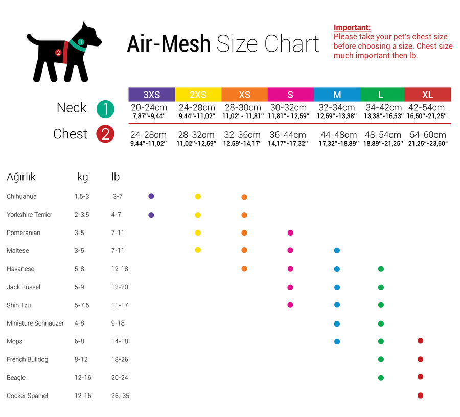 Tailpetz Air Mesh Somon Köpek Göğüs Tasması 3XS