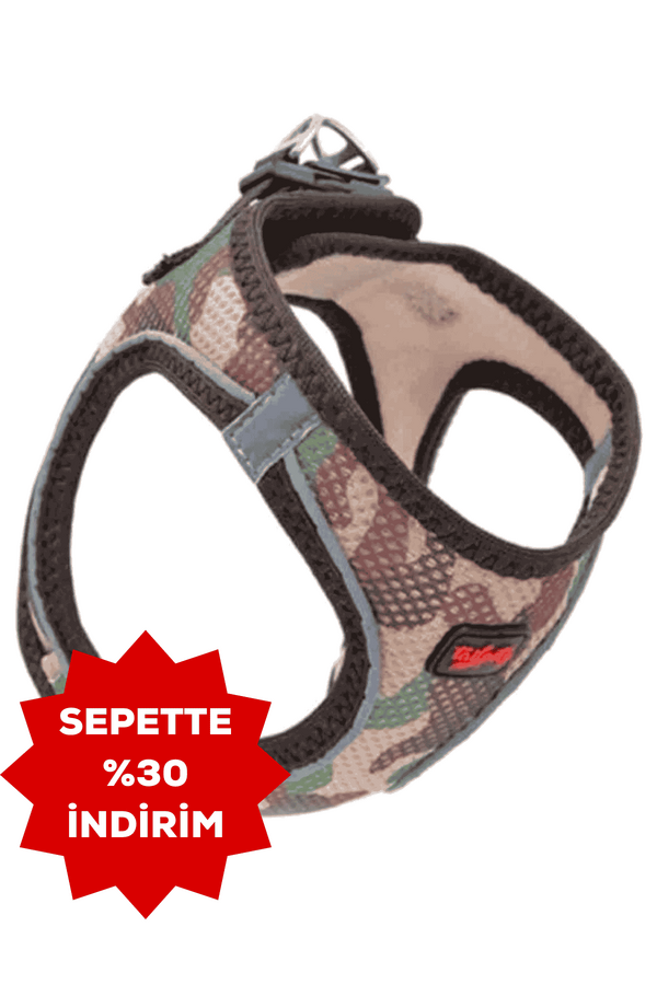 Tailpetz Air Mesh Harness Kamuflaj Köpek Göğüs Tasması XS