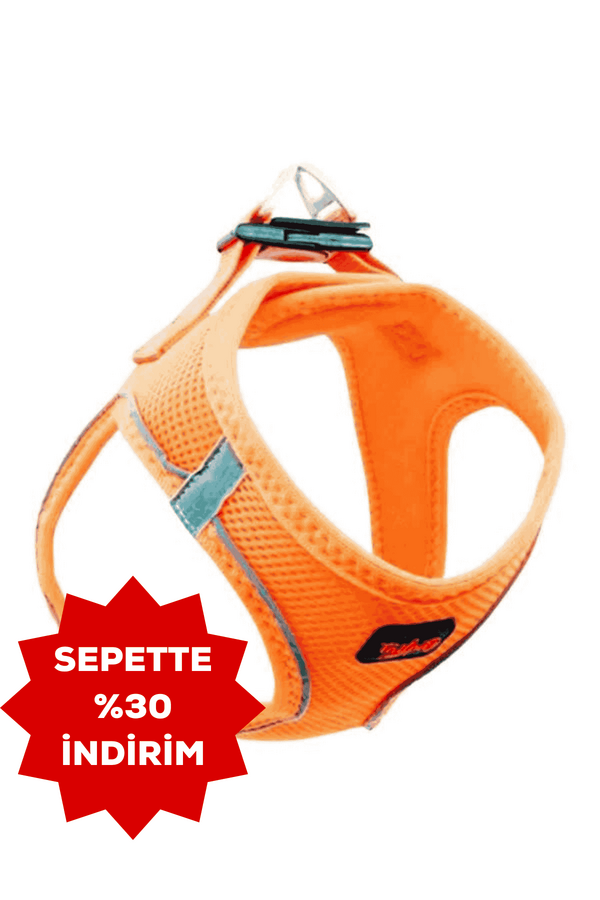 Tailpetz Air Mesh Harness Neon Turuncu Köpek Göğüs Tasması XS