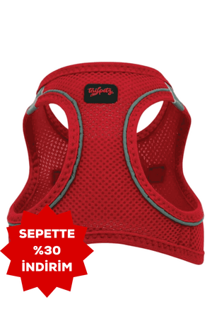 TAILPETZ - Tailpetz Air Mesh Harness Kırmızı Köpek Göğüs Tasması S