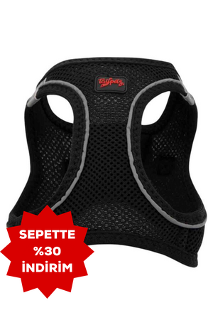 Tailpetz Air Mesh Harness Siyah Köpek Göğüs Tasması 3XS - Thumbnail