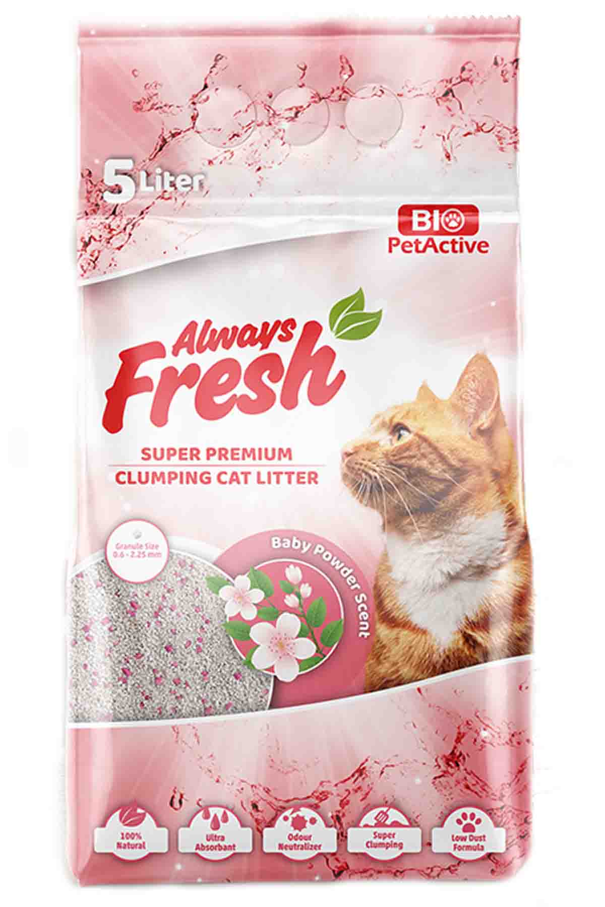 Always Fresh Bebek Pudralı Topaklanan Kedi Kumu 5lt