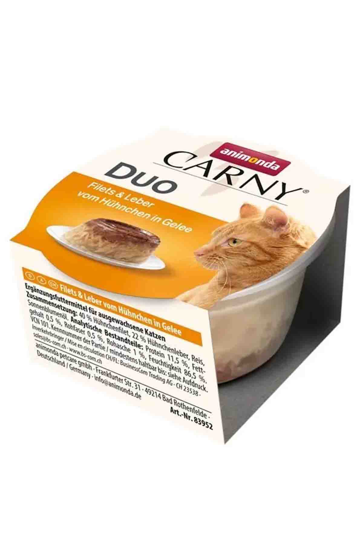 Animonda Carny Duo Tavuk ve Ciğer Jöleli Kedi Konservesi 70gr