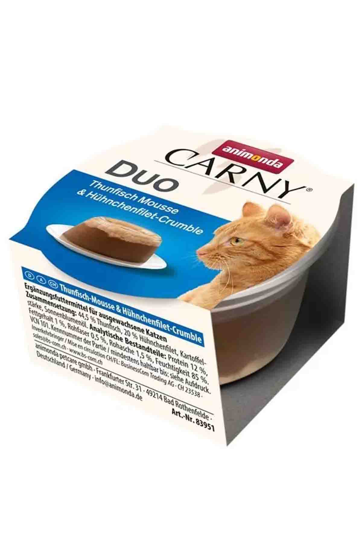 Animonda Carny Duo Ton Balığı Mousse ve Tavuklu Kedi Konservesi 70gr