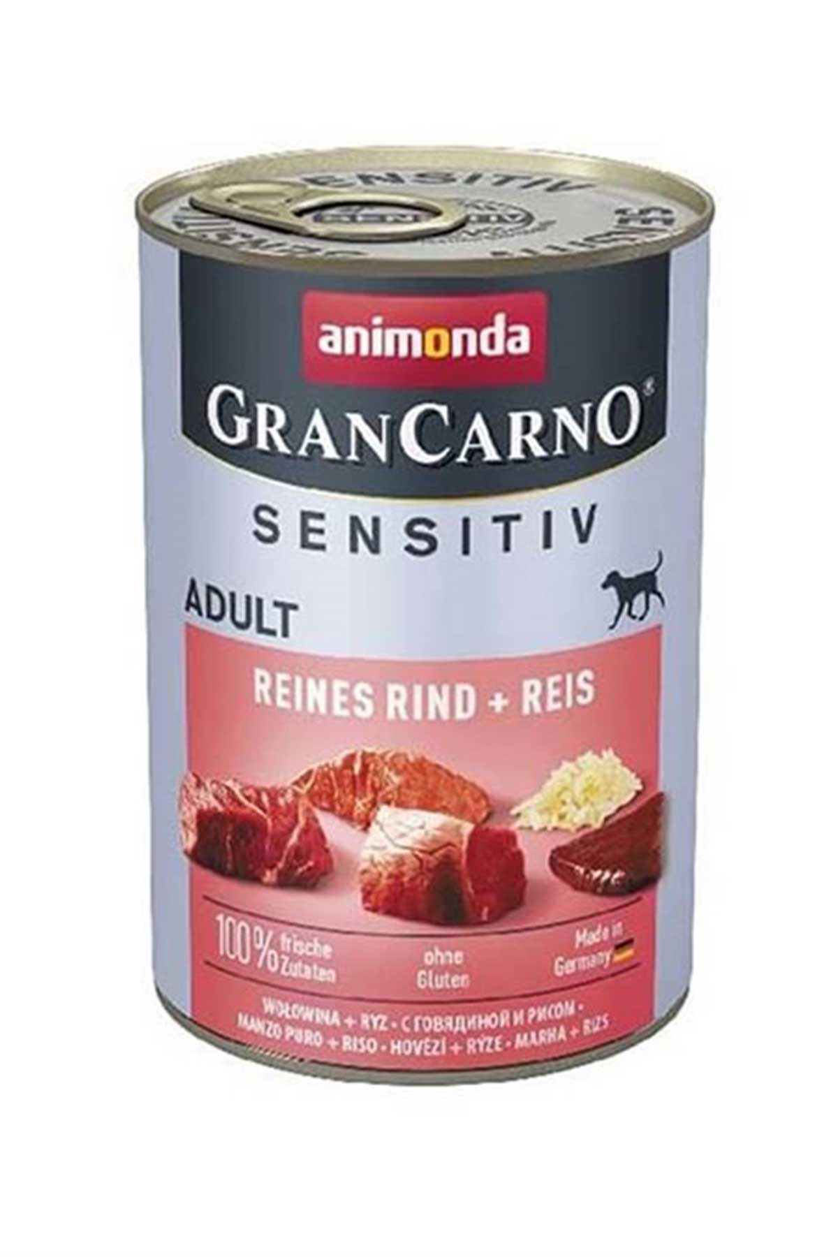 Animonda Gran Carno Sensitive Sığır Etli Ve Pirinçli Yetişkin Köpek Konservesi 400gr