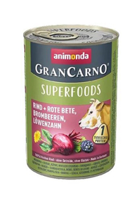 ANIMONDA - Animonda Gran Carno Superfoods Sığır Etli Pancar Ve Böğürtlenli Yetişkin Köpek Konservesi 400gr