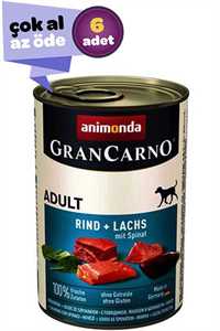 Animonda GranCarno Adult Sığır Etli ve Ispanaklı Yetişkin Köpek Konservesi 6x400gr (6lı)