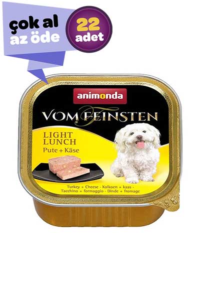 Animonda Light Hindi Eti ve Peynirli Yetişkin Köpek Konservesi 22x150gr (22li)