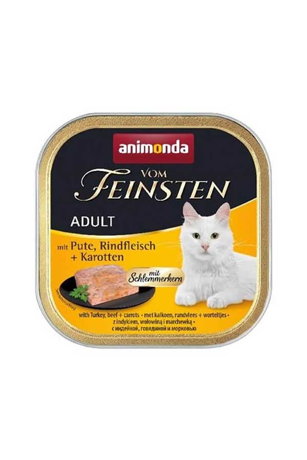 Animonda Vom Feinsten Hindili, Sığır ve Havuçlu Yetişkin Kedi Konservesi 100gr