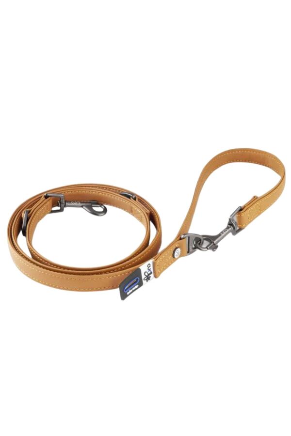 Curli Apple Leather Leash Brown S