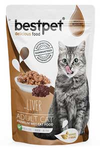 BESTPET - BestPet Adult Jelly Pouch Ciğerli Kedi Maması 85 Gr