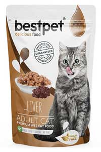 BESTPET - BestPet Adult Jelly Pouch Ciğerli Kedi Konservesi 85gr