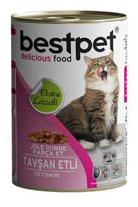 BESTPET - Bestpet Tavşan Etli Yetişkin Kedi Konservesi 415gr