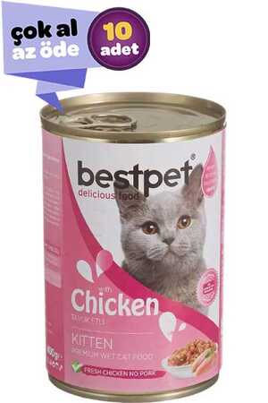 BESTPET - Bestpet Kitten Tavuklu Yavru Kedi Konservesi 10x415gr (10lu)