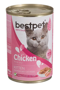 BESTPET - Bestpet Kitten Tavuklu Yavru Kedi Konservesi 415gr