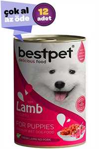 BESTPET - Bestpet Puppy Kuzu Etli Yavru Köpek Konservesi 12x415gr (12li)