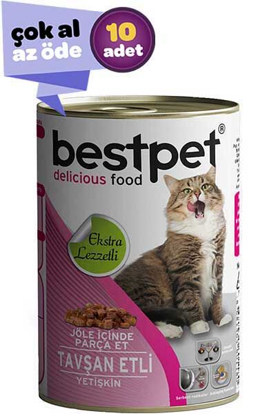 Bestpet Tavşan Etli Yetişkin Kedi Konservesi 10x415gr (10lu)