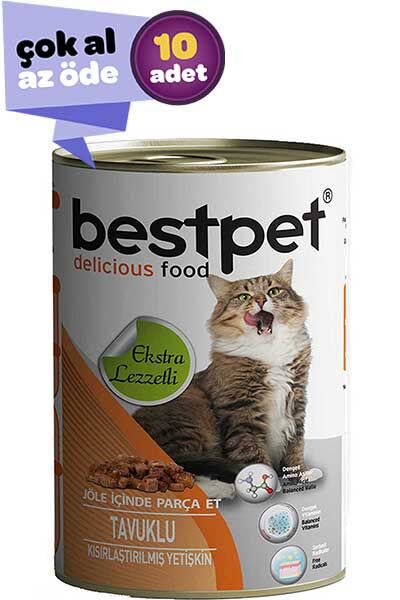 Bestpet Tavuklu Kısırlaştırılmış Kedi Konservesi 10x415gr (10lu)