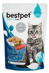 BESTPET - BestPet Ton Balıklı Ve Hamsili Yetişkin Kedi Konservesi 85 Gr