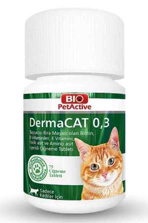 BIO PETACTIVE - BioPetActive Dermacat Kediler İçin Sarımsaklı Maya Tableti 75 Adet